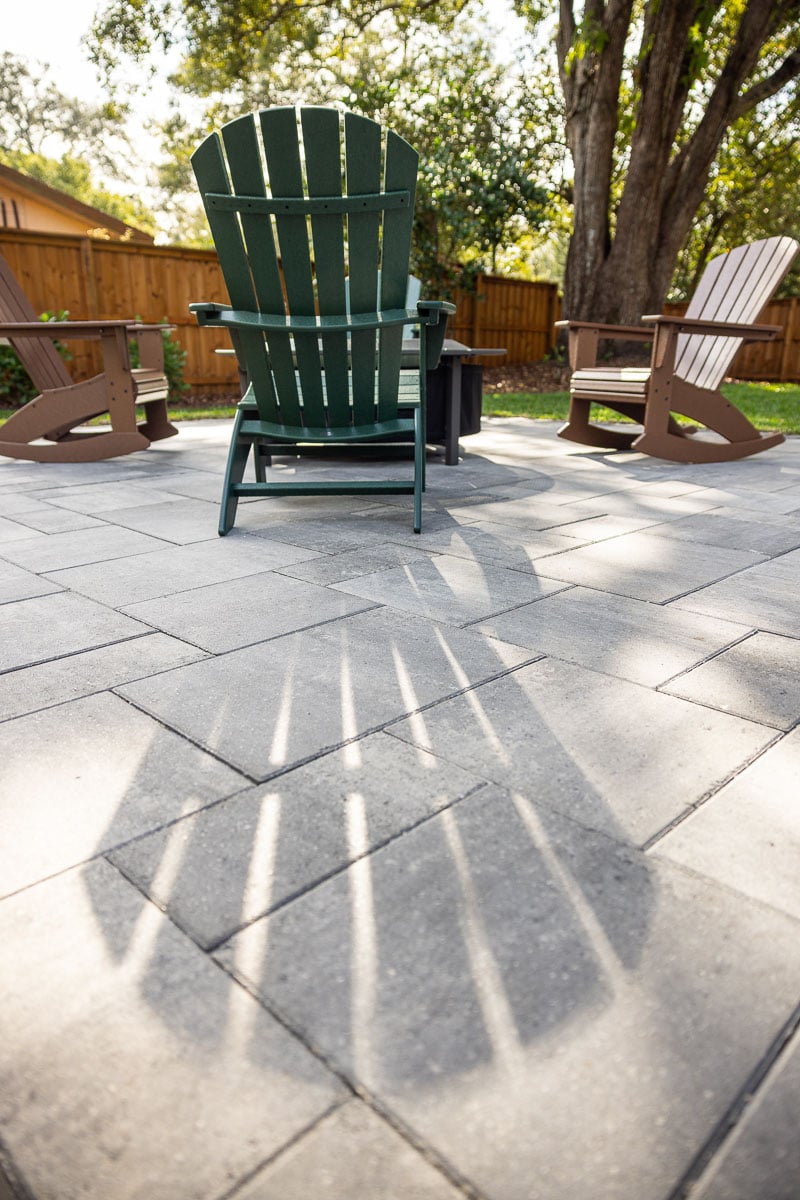 hardscape paver patio and outdoor furniture