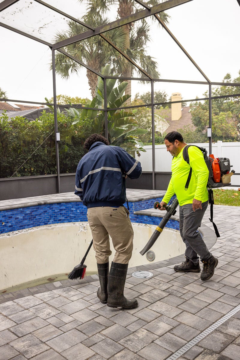 maintenance crew team cleanup pool 3