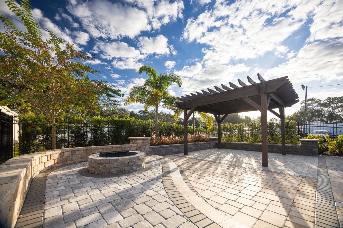 commercial ground source office paver patio hardscape 6