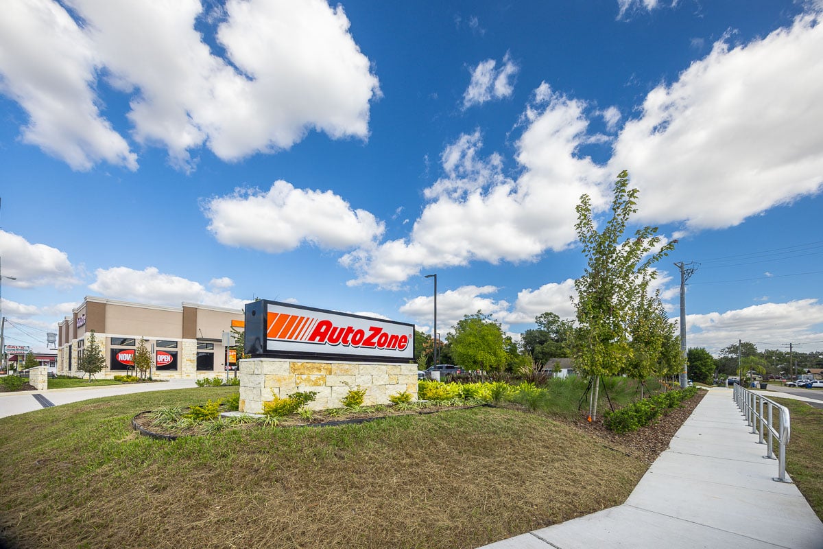 commercial installation retail entrance sign