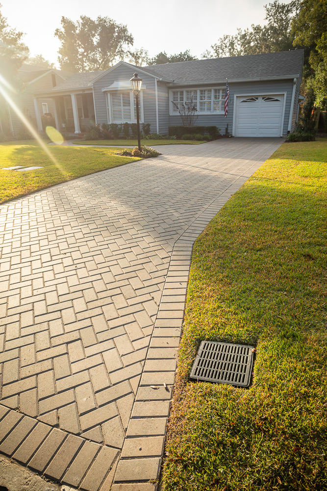 Paver driveway french drain