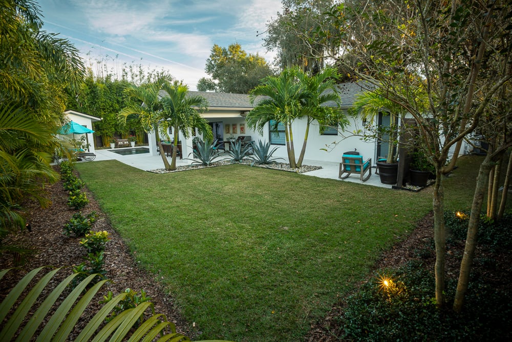 backyard sod lawn at a florida home