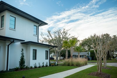 side yard and side walk