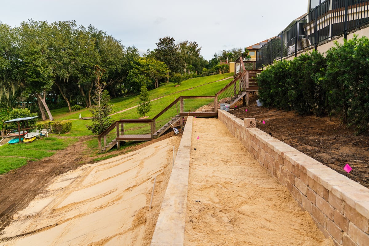 tiered retaining wall to create landscape beds