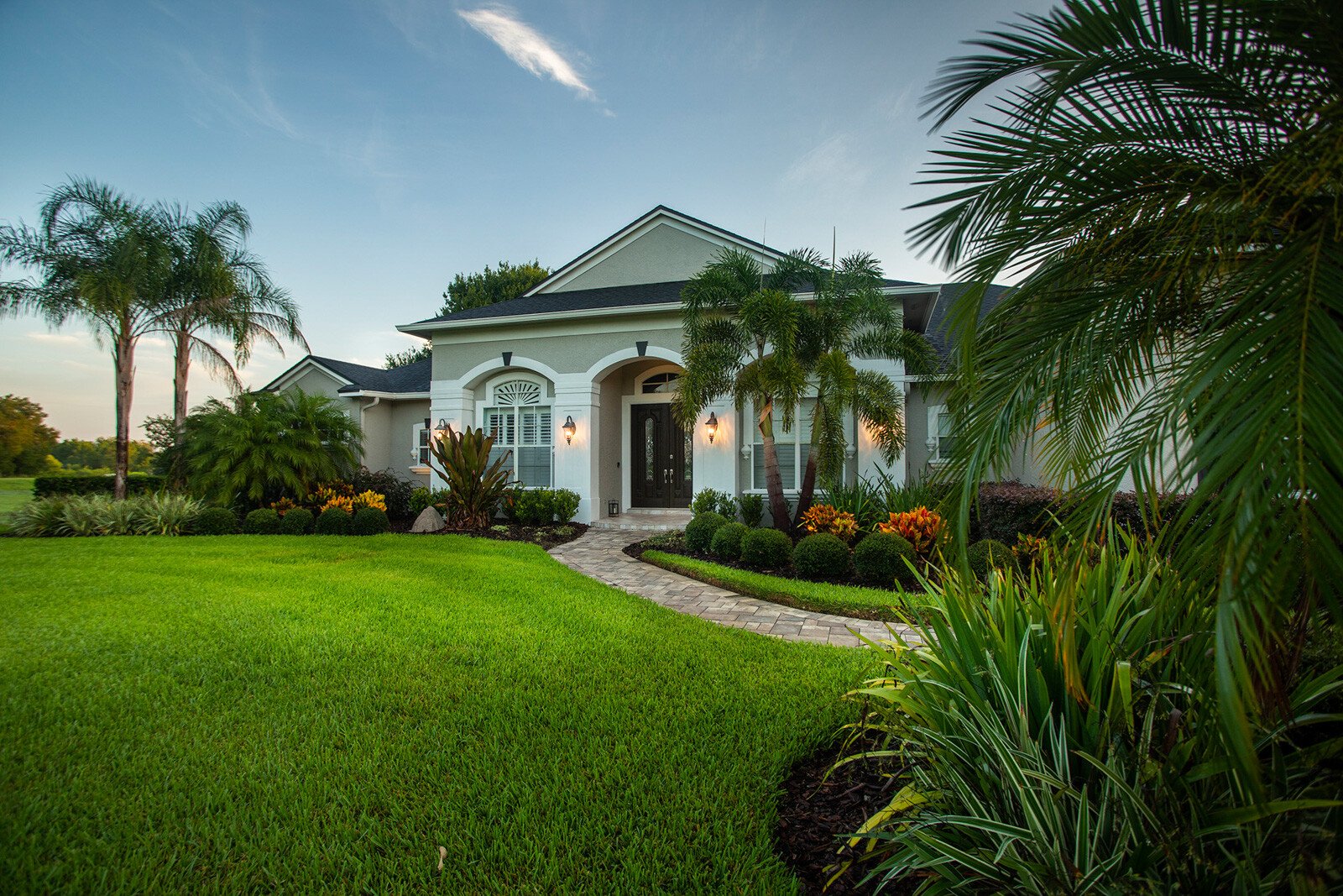 Healthy grass in shaded lawn in Florida