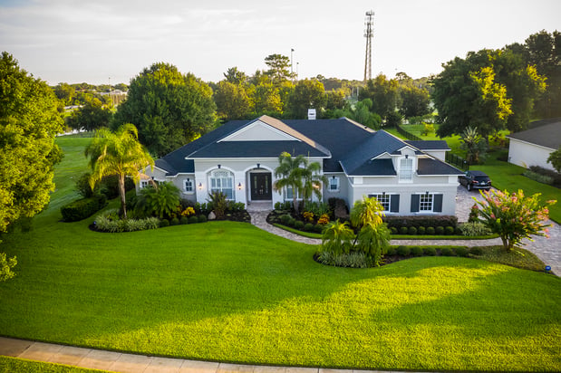 sod lawn in front of a nice florida home