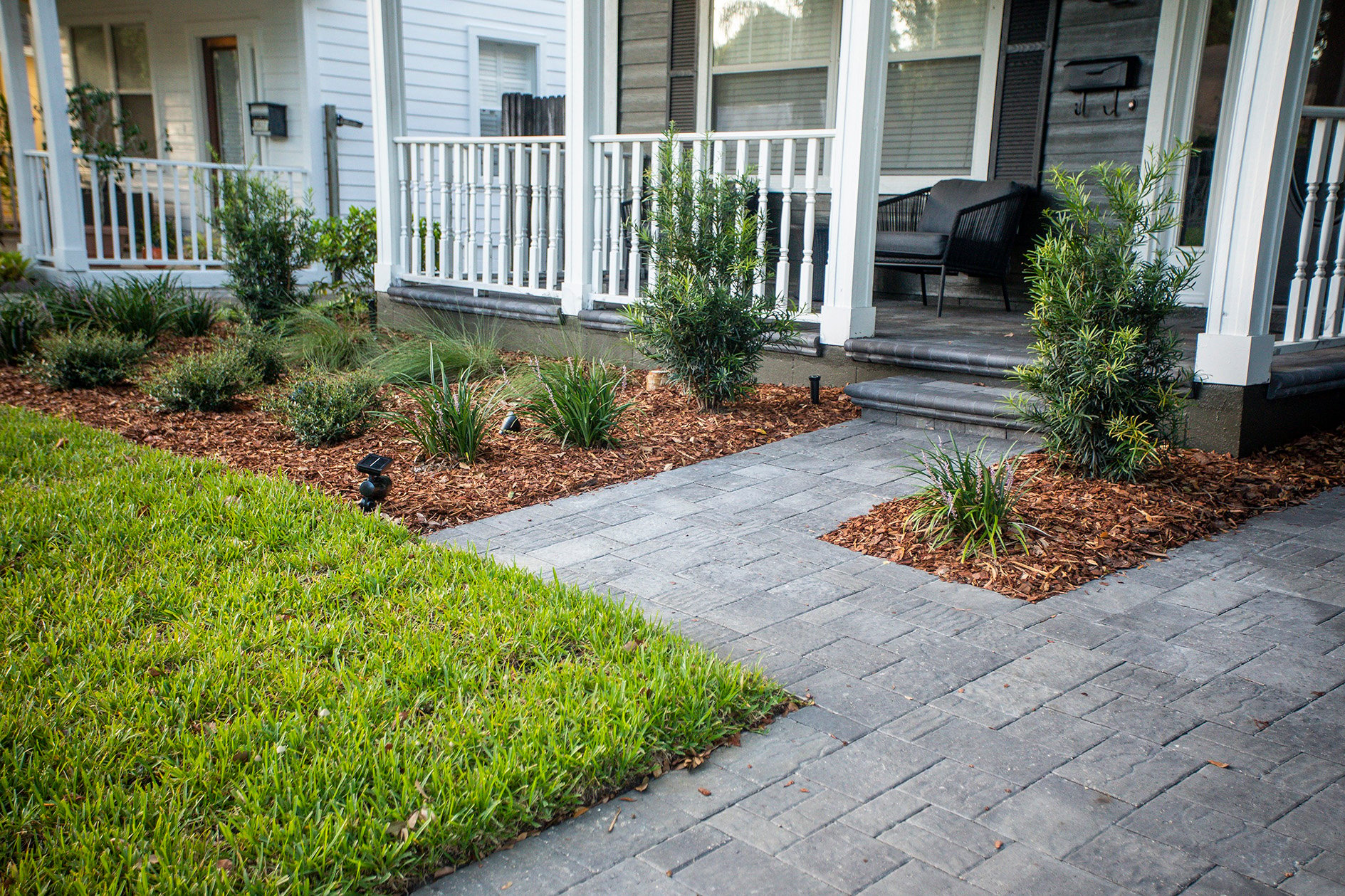 paver walking and plantings installed by professional landscaper