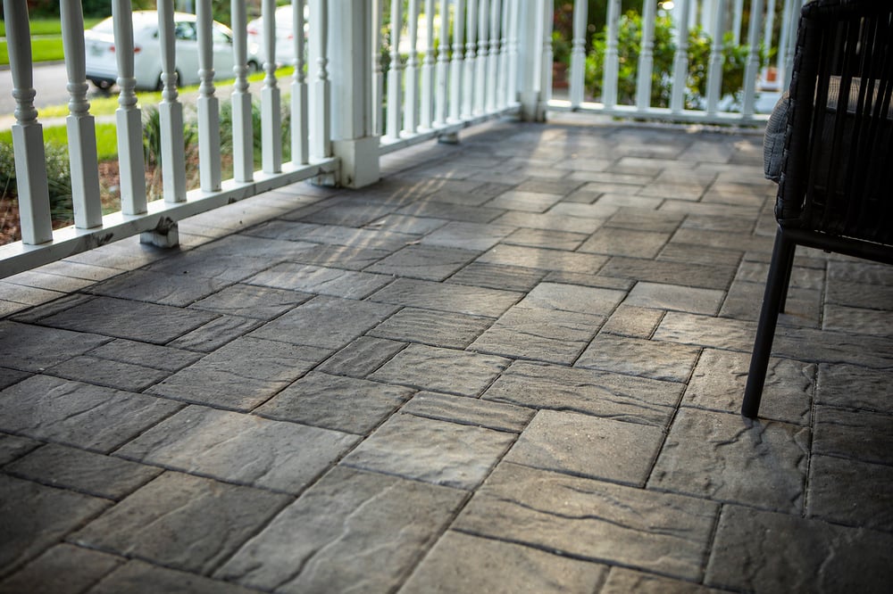 Front porch patio with pavers