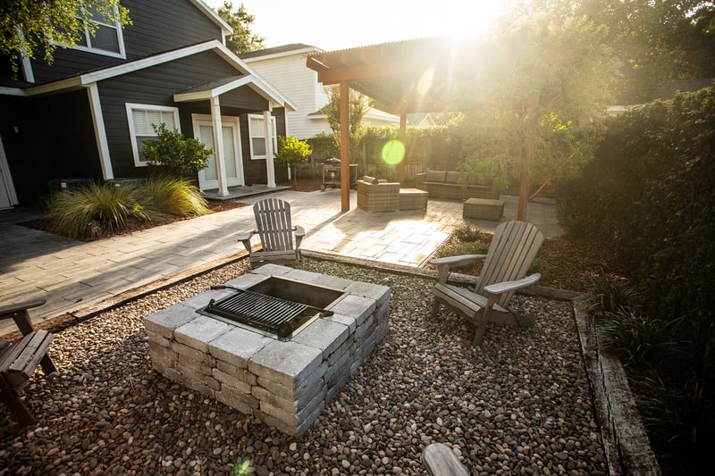 Paver patio and fire pit in Orlando Florida