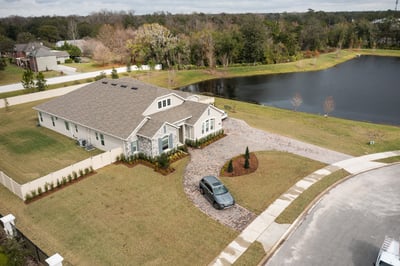 paver driveway construction planting
