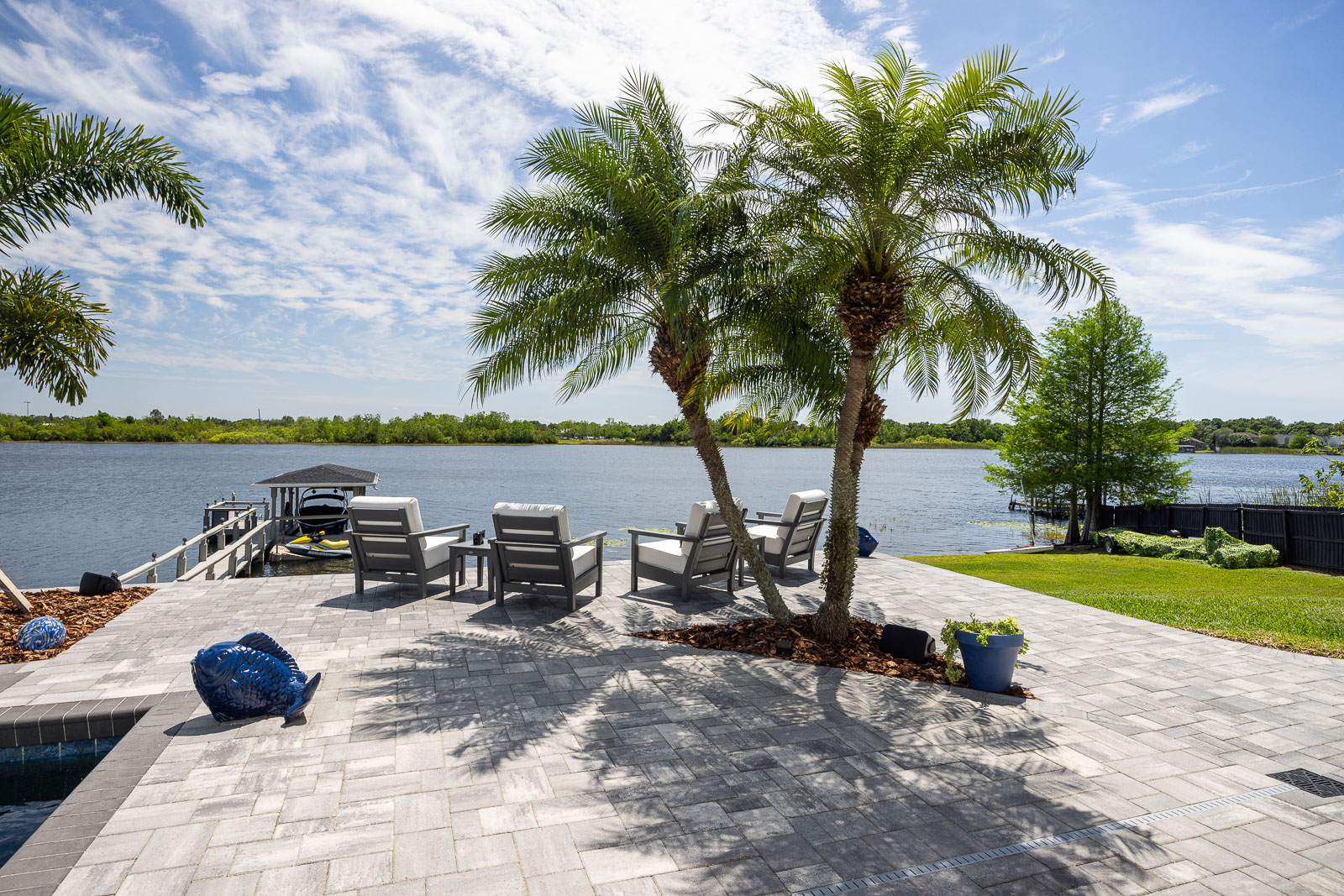 patio and landscape in florida backyard