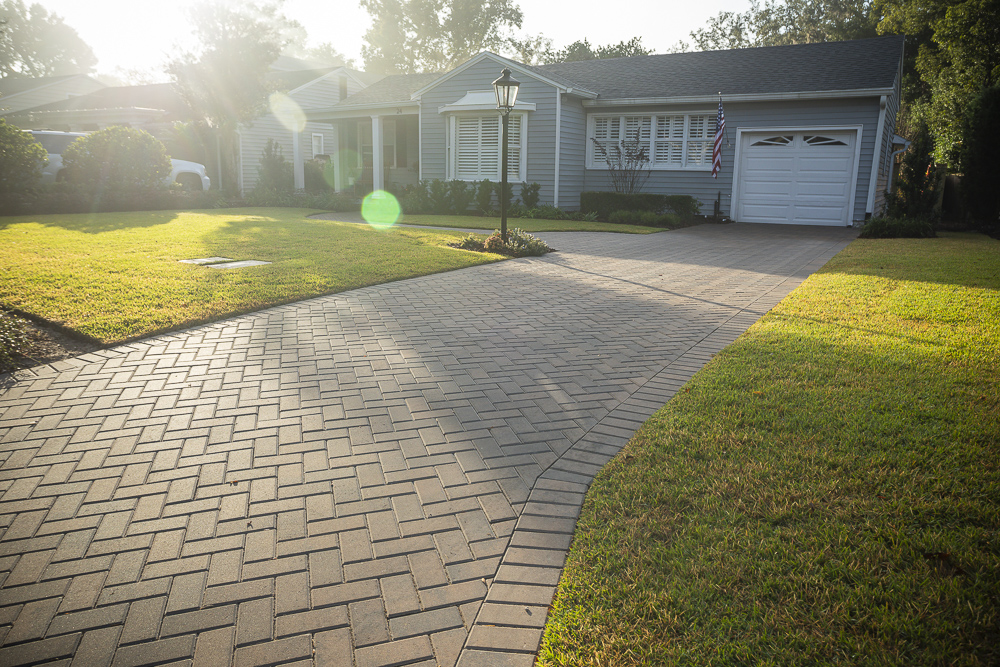 paver driveway in front of home