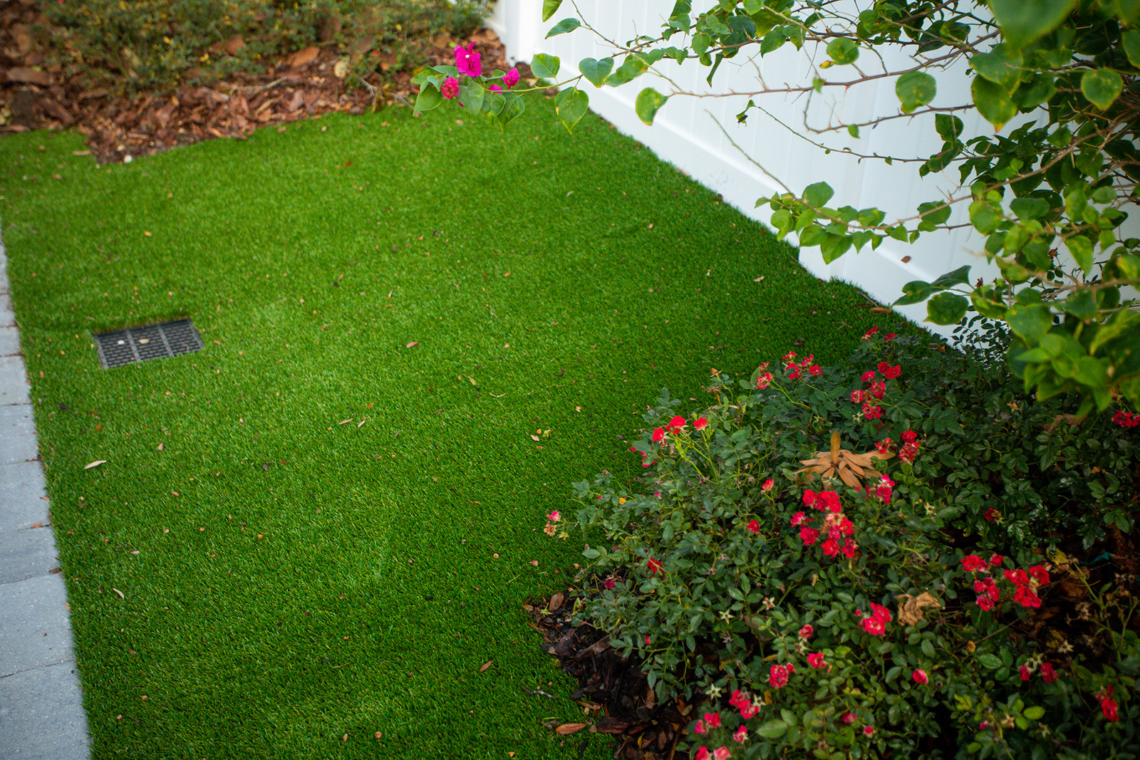 Lawn with artificial turf